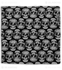 Hanks By Hank 10" X 10" Handkerchief - Black And White Sugar Skull