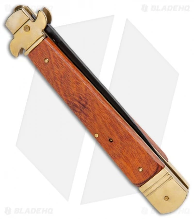 SKM 9.75" Slimline Leverlock Automatic Knife Rosewood (4.25" Black) - Image 3