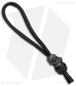 Schmuckatelli Rose Skull Bead Diamond Knot Zipper Pull (Black Oxidized)