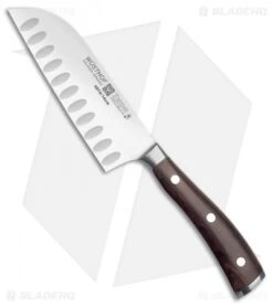 Wusthof Ikon 5" Hollow Edge Santoku Kitchen Knife Grenadill Wood