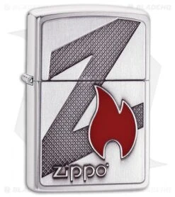 Zippo Lighter Brushed Chrome Z Flame 11487