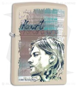 Zippo Lighter Matte Cream Kurt Cobain Profile 11372
