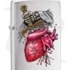 Zippo Lighter Goth Heart And Sword (Brushed Chrome) 12285