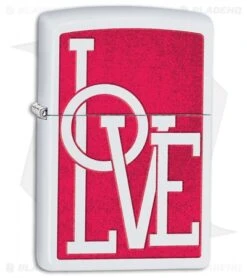 Zippo Lighter Matte White Love 11443