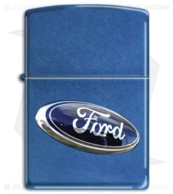 Zippo Lighter Matte Blue Ford Emblem 10275