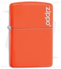 Zippo Lighter Neon Orange With Zippo Logo 11467
