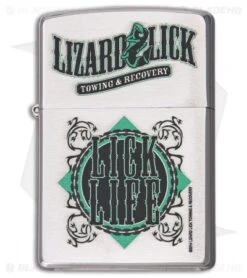 Zippo Lighter Brushed Chrome Lizard Lick Lighter LZ01
