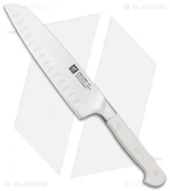 Zwilling Pro Le Blanc 7" Hollow Edge Santoku Kitchen Knife White Three Pin
