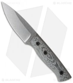 Fiddleback Forge Production Bushfinger Knife Black Canvas Micarta (4" Stonewash)