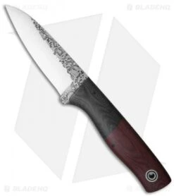 Fiddleback Forge Woodchuck Fixed Blade Knife Crimson Canvas (4.25" Satin)