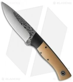 Fiddleback Forge Hunter Knife Black/Antique Bone Micarta (4.5" Satin)