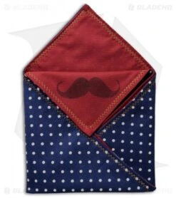 Hanks By Hank 10" X 10" Handkerchief - Navy Polka Dot Maroon