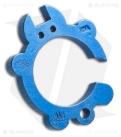 KnifeGuys Tipsy Turtle Titanium Keychain Bottle Opener - Blue Anodized