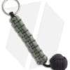 Knot Boys Monkey Fist Fob W/ Foliage & Black Paracord Tied Lanyard Keychain