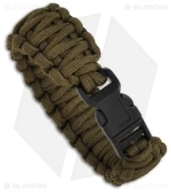 Knot Boys 1" Double Paracord Survival Bracelet Fat Boy (OD Green)