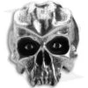 Schmuckatelli Cyber Skull Lanyard Bead (Pewter)