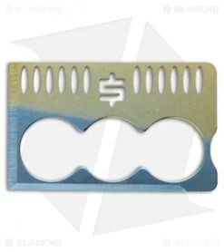 Snody Knives Crisis Card 3.0 Titanium CC Knife Blue/Gold (Two-Edges)