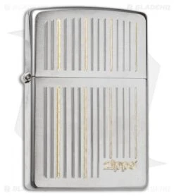 Zippo Classic Lighter Logo & Lines (Brushed Chrome) 28646