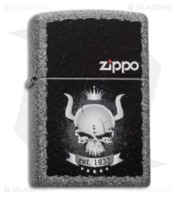 Zippo Classic Lighter Skull Crown (Iron Stone Matte) 28660